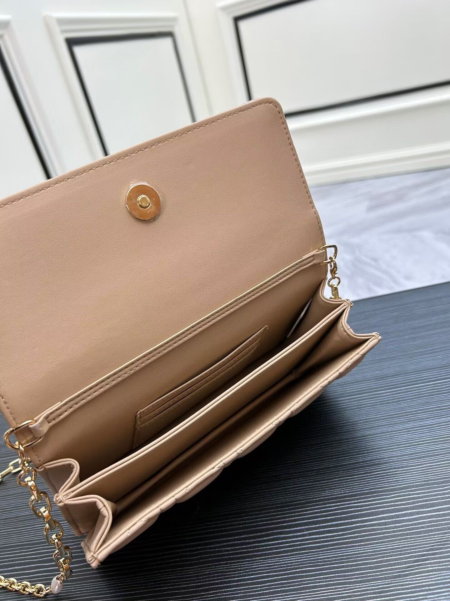 Dior Lady Original Leather Pearl Clutch Bag 6617 Apricot Dior Lady Original Leather Pearl Clutch Bag 6617 Apricot