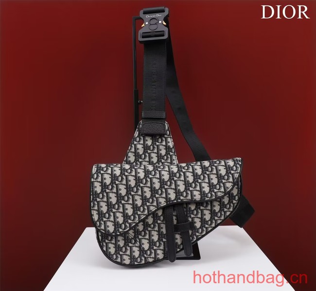 Dior Essentials SADDLE BAG Beige and Black Dior Oblique Jacquard 1ADPO093 Dior Essentials SADDLE BAG Beige and Black Dior Oblique Jacquard 1ADPO093