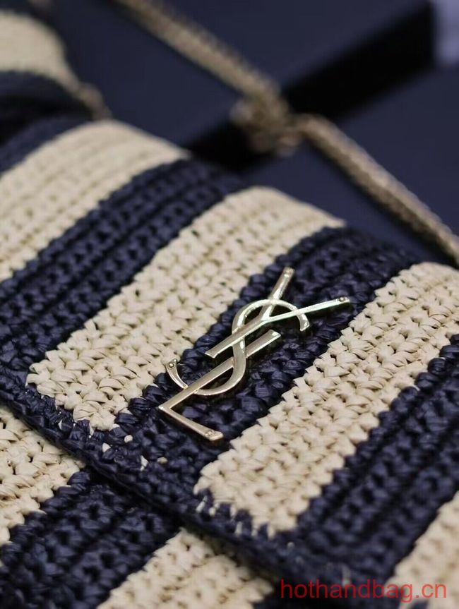 SAINT LAUREN MEDIUM JAMIE IN RAFFIA Y873804 apricot&black SAINT LAUREN MEDIUM JAMIE IN RAFFIA Y873804 apricot&black