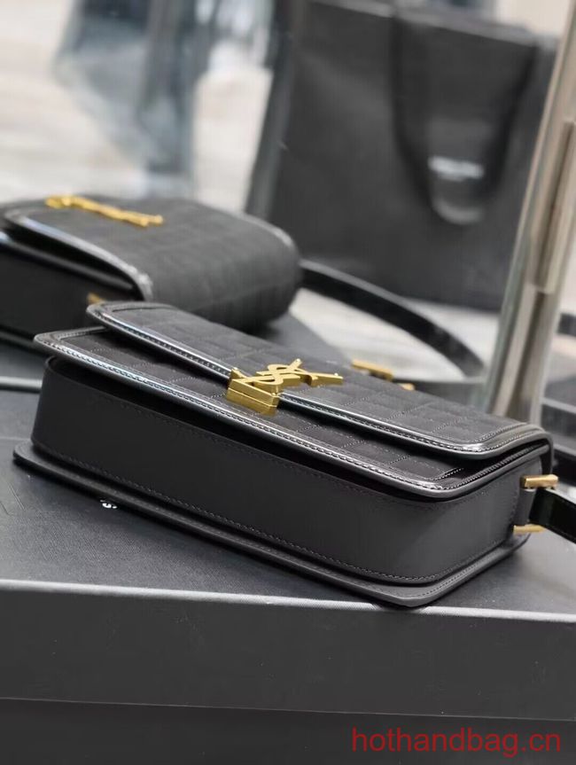 SAINT LAUREN SOLFERINO MEDIUM SATCHEL IN QUILTED NUBUCK SUEDE Y886305 BLACK SAINT LAUREN SOLFERINO MEDIUM SATCHEL IN QUILTED NUBUCK SUEDE Y886305 BLACK