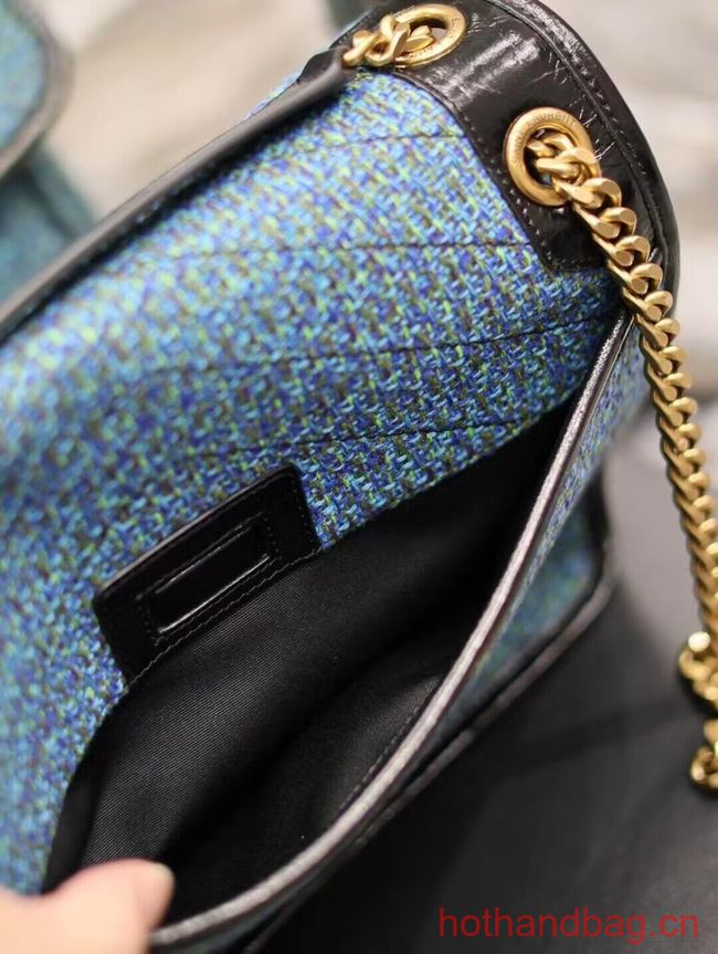 SAINT LAUREN NIKI MEDIUM CHAIN BAG IN Tweed LEATHER Y933158 blue SAINT LAUREN NIKI MEDIUM CHAIN BAG IN Tweed LEATHER Y933158 blue