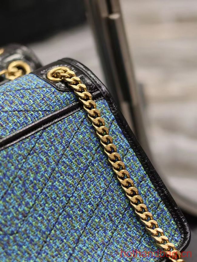 SAINT LAUREN NIKI MEDIUM CHAIN BAG IN Tweed LEATHER Y933158 blue SAINT LAUREN NIKI MEDIUM CHAIN BAG IN Tweed LEATHER Y933158 blue