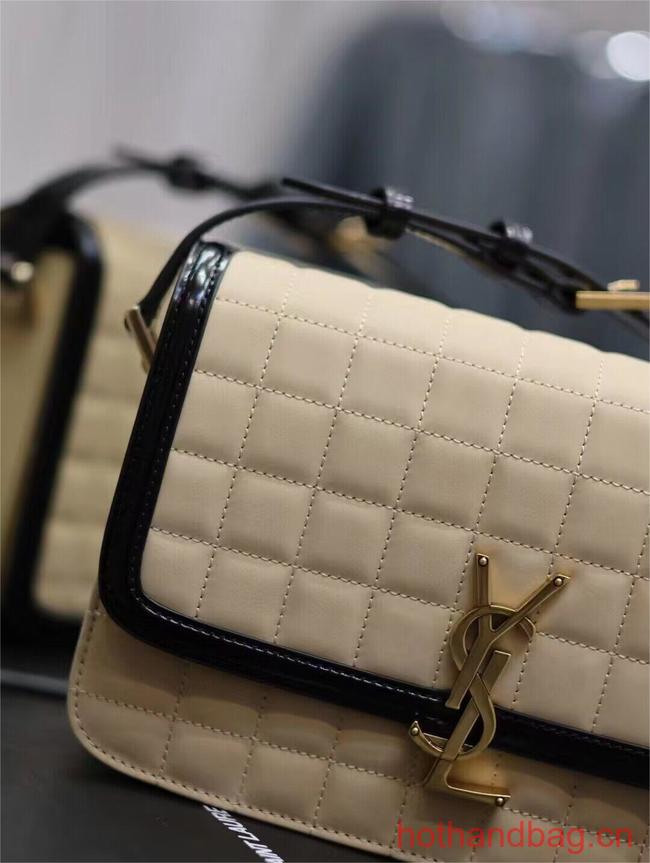 SAINT LAUREN SOLFERINO MEDIUM SATCHEL IN QUILTED NUBUCK SUEDE Y886305 OFF WHITE AND BLACK SAINT LAUREN SOLFERINO MEDIUM SATCHEL IN QUILTED NUBUCK SUEDE Y886305 OFF WHITE AND BLACK