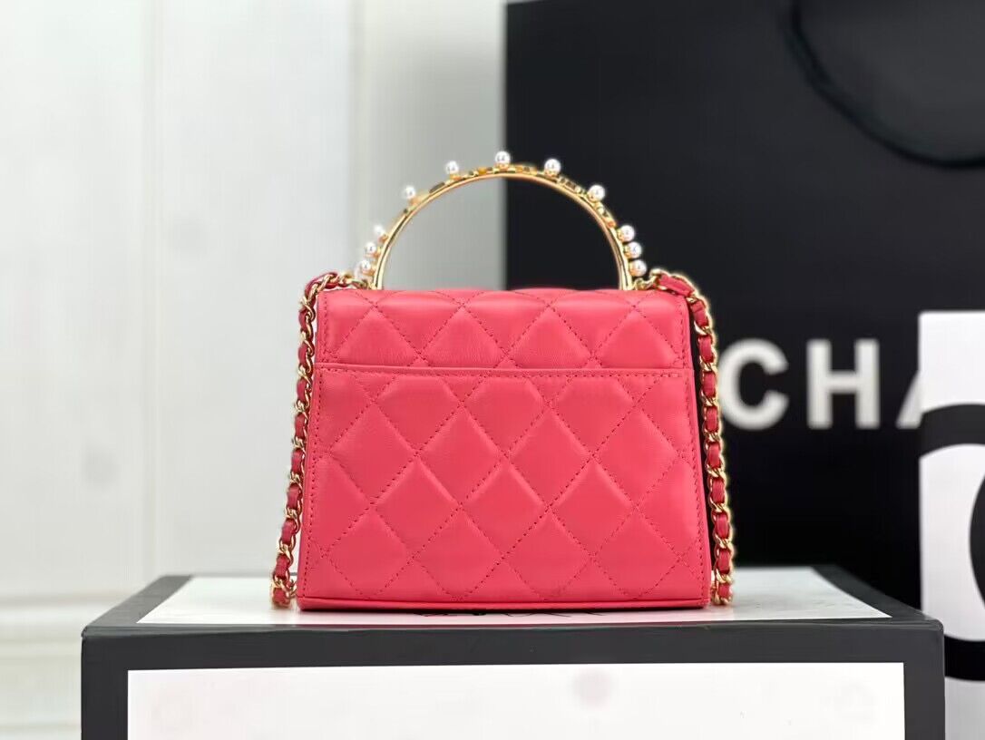 CHANEL 22B Kelly Pearl Top Handle Bag AP3513 Rose CHANEL 22B Kelly Pearl Top Handle Bag AP3513 Rose