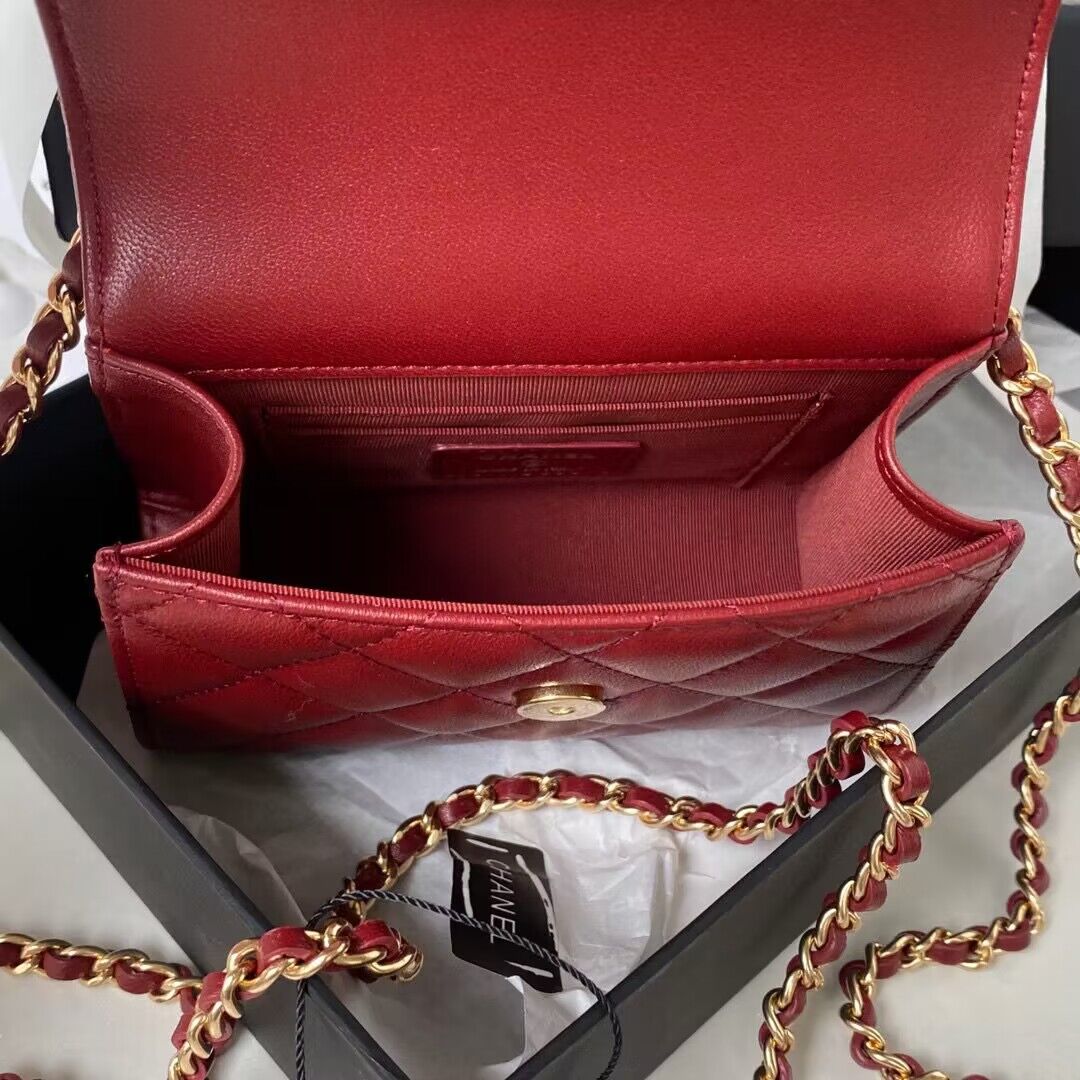 CHANEL 22B Kelly Pearl Top Handle Bag AP3513 Wine CHANEL 22B Kelly Pearl Top Handle Bag AP3513 Wine