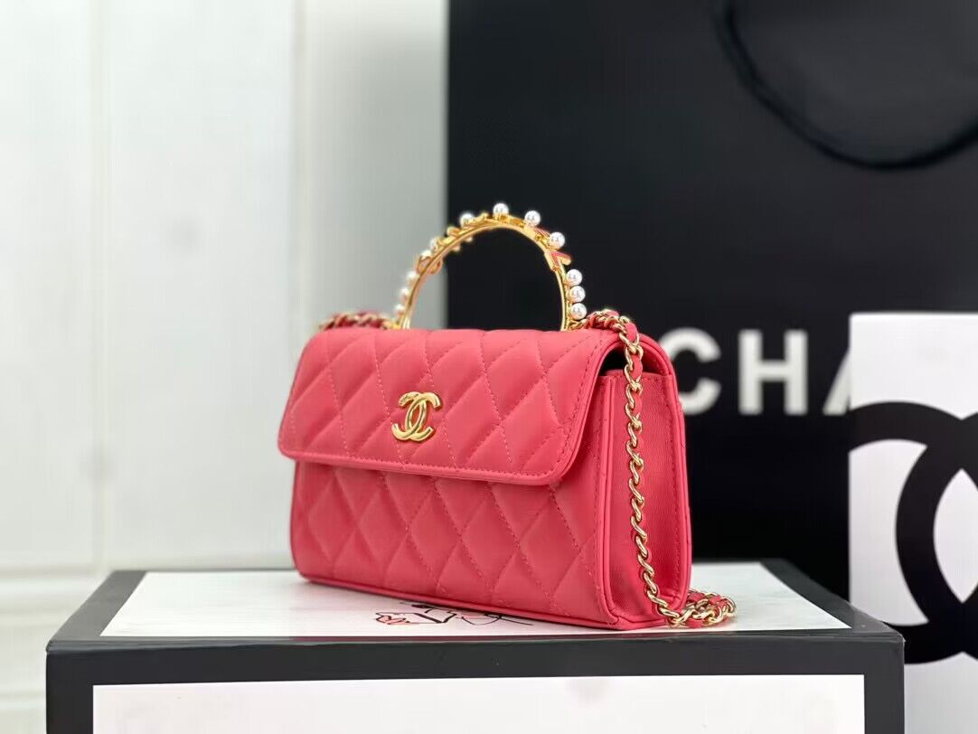 CHANEL 22B Kelly Pearl Top Handle Bag AP3562 Pink CHANEL 22B Kelly Pearl Top Handle Bag AP3562 Pink