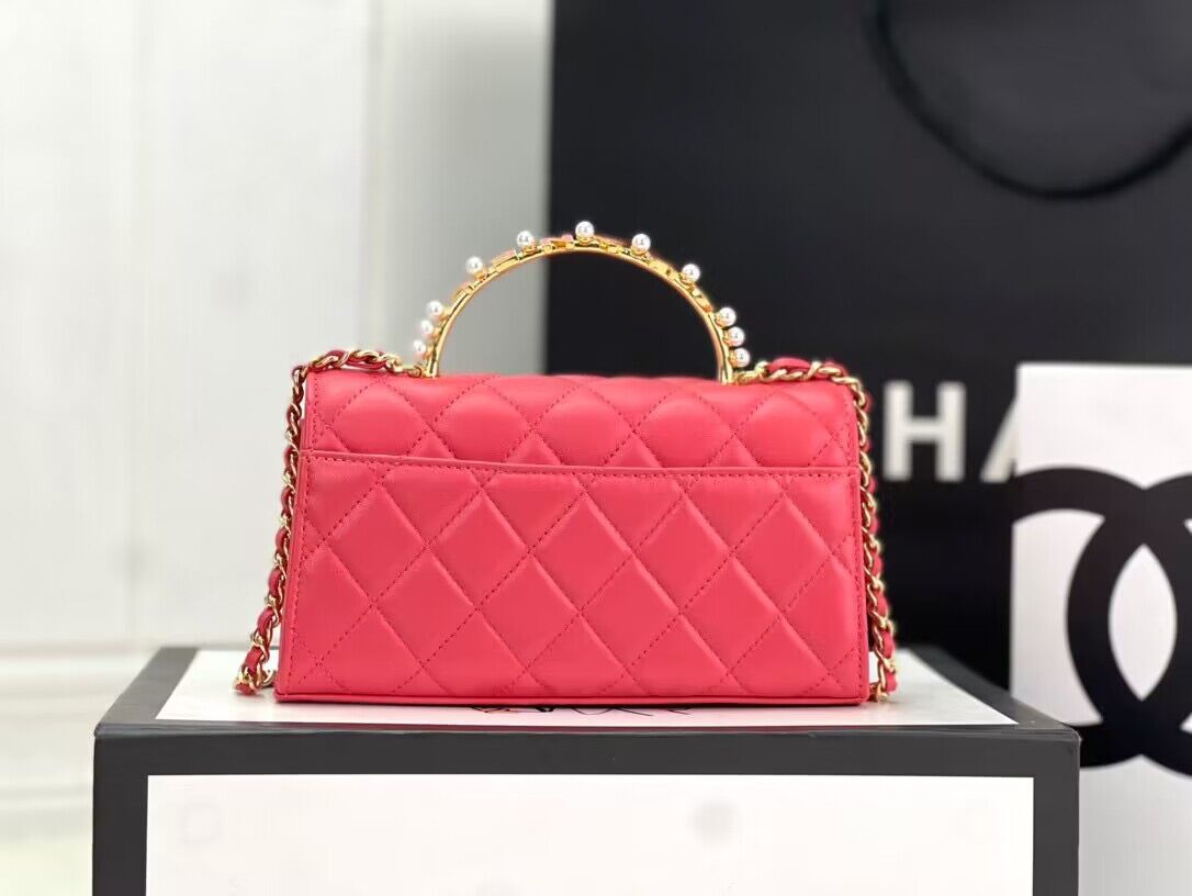 CHANEL 22B Kelly Pearl Top Handle Bag AP3562 Pink CHANEL 22B Kelly Pearl Top Handle Bag AP3562 Pink