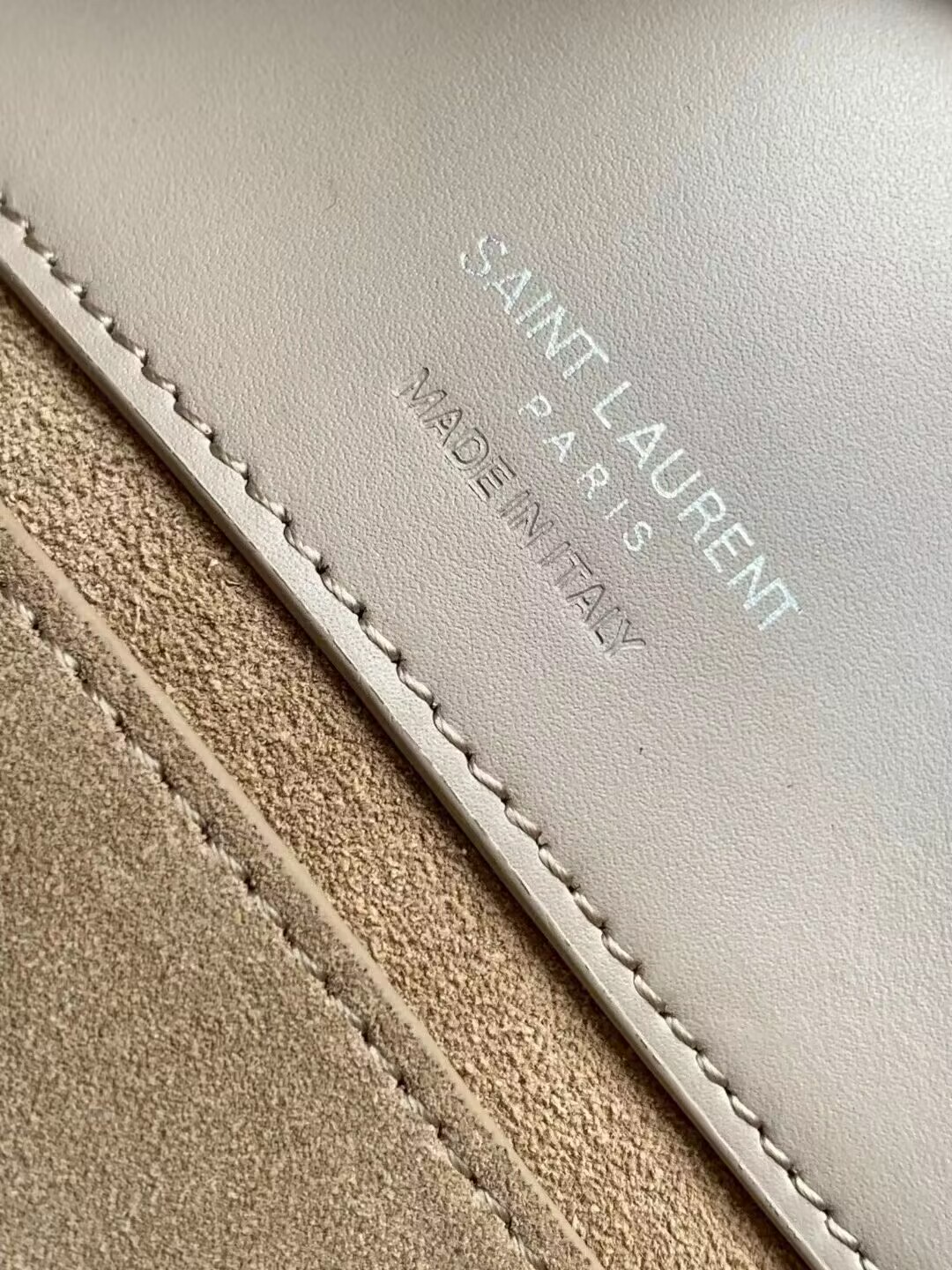 SAINT LAURENT LE 37 SMALL IN SHINY LEATHER 7490362 SEASALT SAINT LAURENT LE 37 SMALL IN SHINY LEATHER 7490362 SEASALT