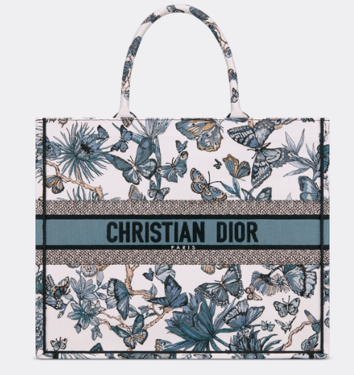 LARGE DIOR White and Pastel Midnight Blue Toile de Jouy Mexico Embroidery M1286ZES LARGE DIOR White and Pastel Midnight Blue Toile de Jouy Mexico Embroidery M1286ZES