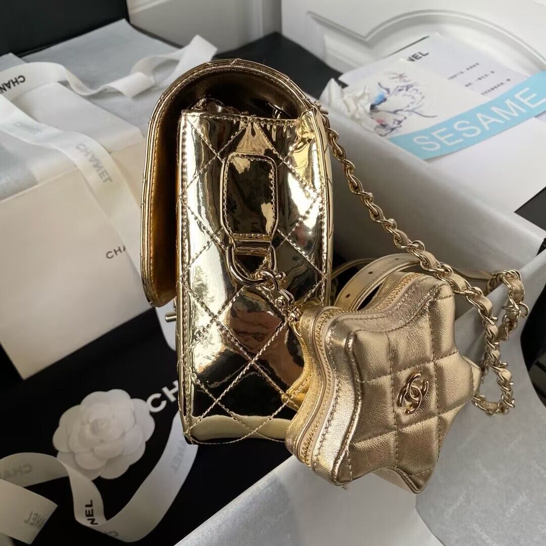 Chanel 24C Original Leather Star Backpack Bag AS4649 Gold Chanel 24C Original Leather Star Backpack Bag AS4649 Gold