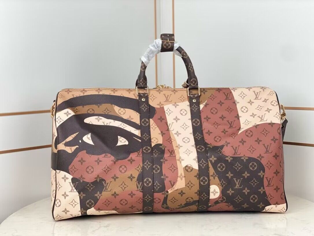 Louis Vuitton Keepall Bandouliere 55 Travel Bag M46677 Brown Louis Vuitton Keepall Bandouliere 55 Travel Bag M46677 Brown