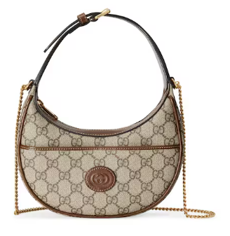 Gucci HALF-MOON-SHAPED MINI BAG WITH INTERLOCKING G 726843 brown Gucci HALF-MOON-SHAPED MINI BAG WITH INTERLOCKING G 726843 brown