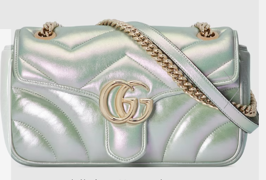 Gucci GG MARMONT SMALL SHOULDER BAG 443497 Green iridescent Gucci GG MARMONT SMALL SHOULDER BAG 443497 Green iridescent