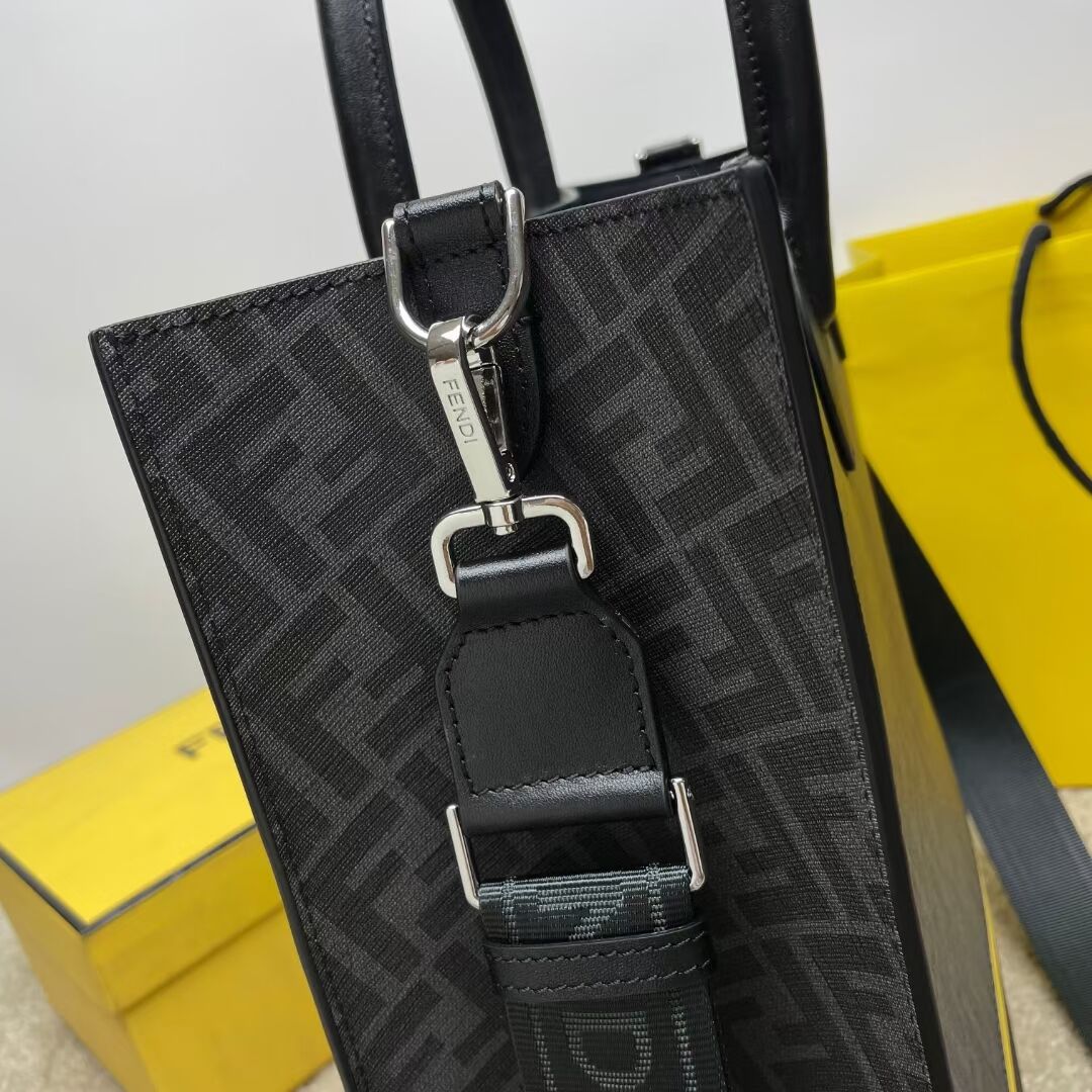 Fendi x FRGMT brown FF fabric bag Shopper F7678 black Fendi x FRGMT brown FF fabric bag Shopper F7678 black