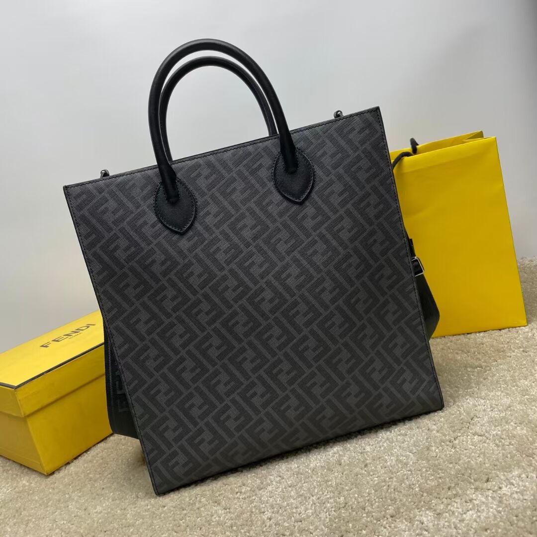 Fendi x FRGMT brown FF fabric bag Shopper F7678 black Fendi x FRGMT brown FF fabric bag Shopper F7678 black
