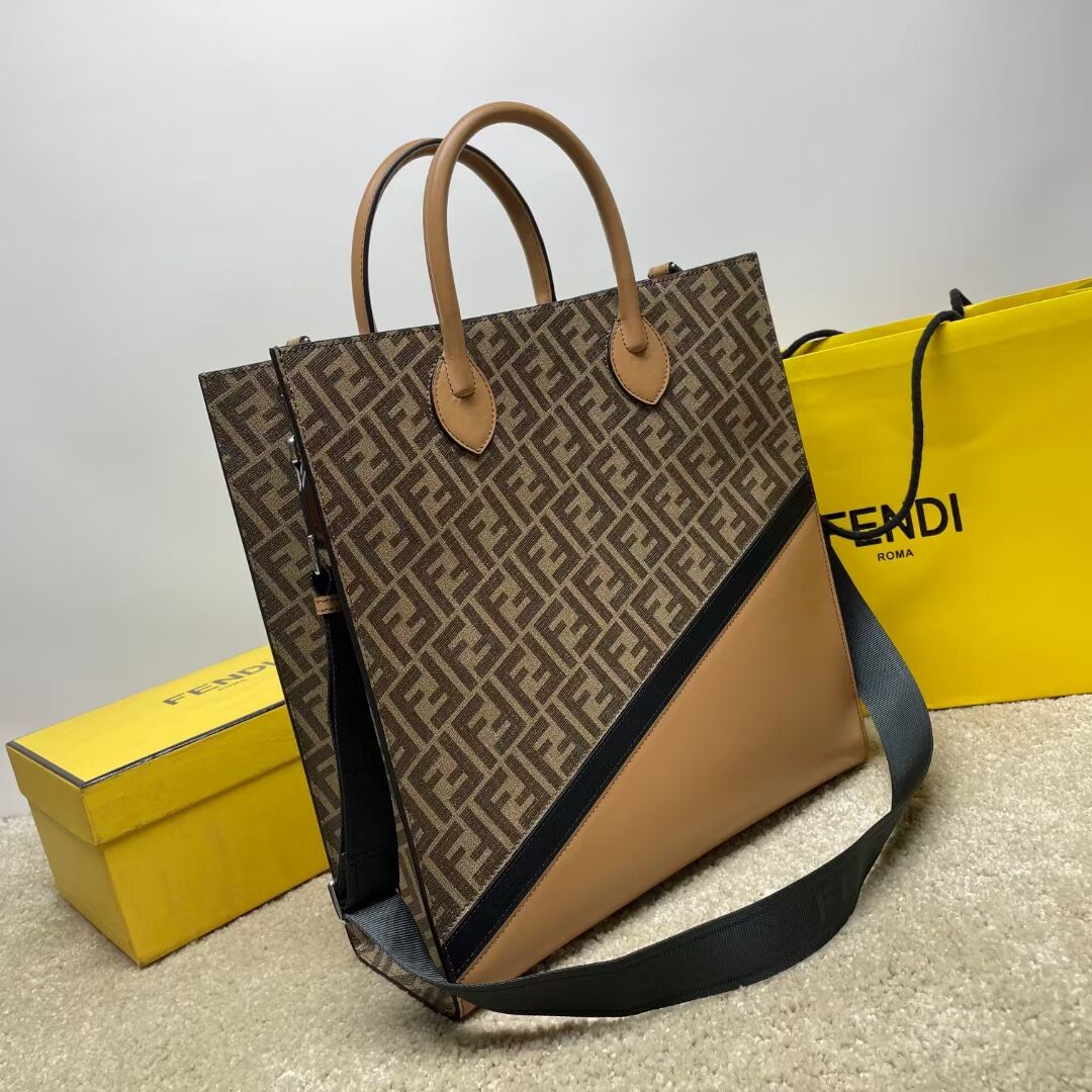 Fendi x FRGMT brown FF fabric bag Shopper F7678 brown Fendi x FRGMT brown FF fabric bag Shopper F7678 brown