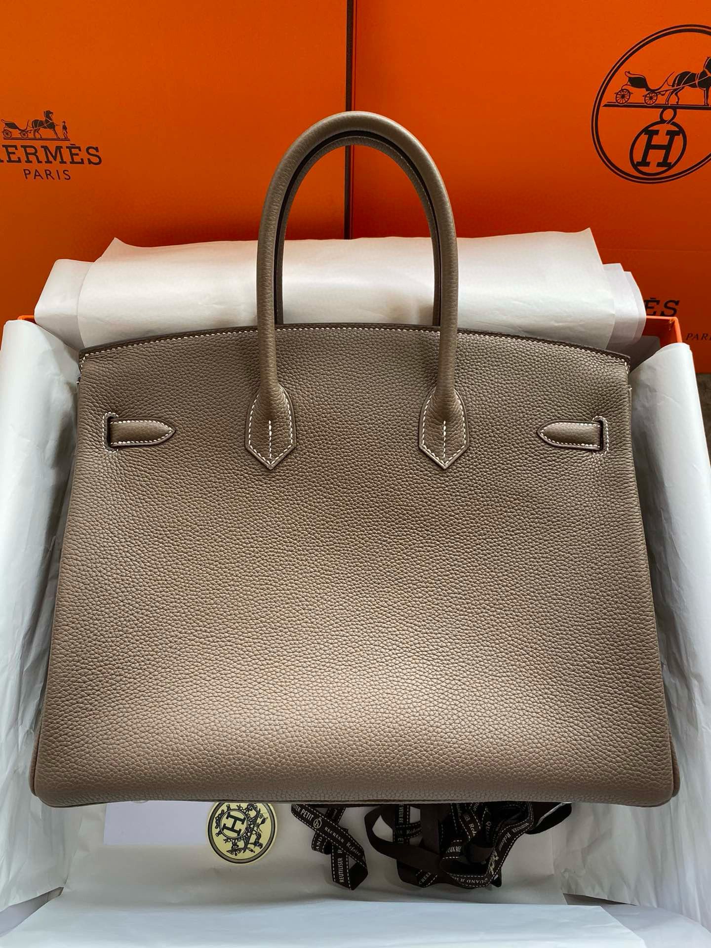 Hermes Birkin Tote Bag Original Togo Leather BK35 Elephant Gray Hermes Birkin Tote Bag Original Togo Leather BK35 Elephant Gray