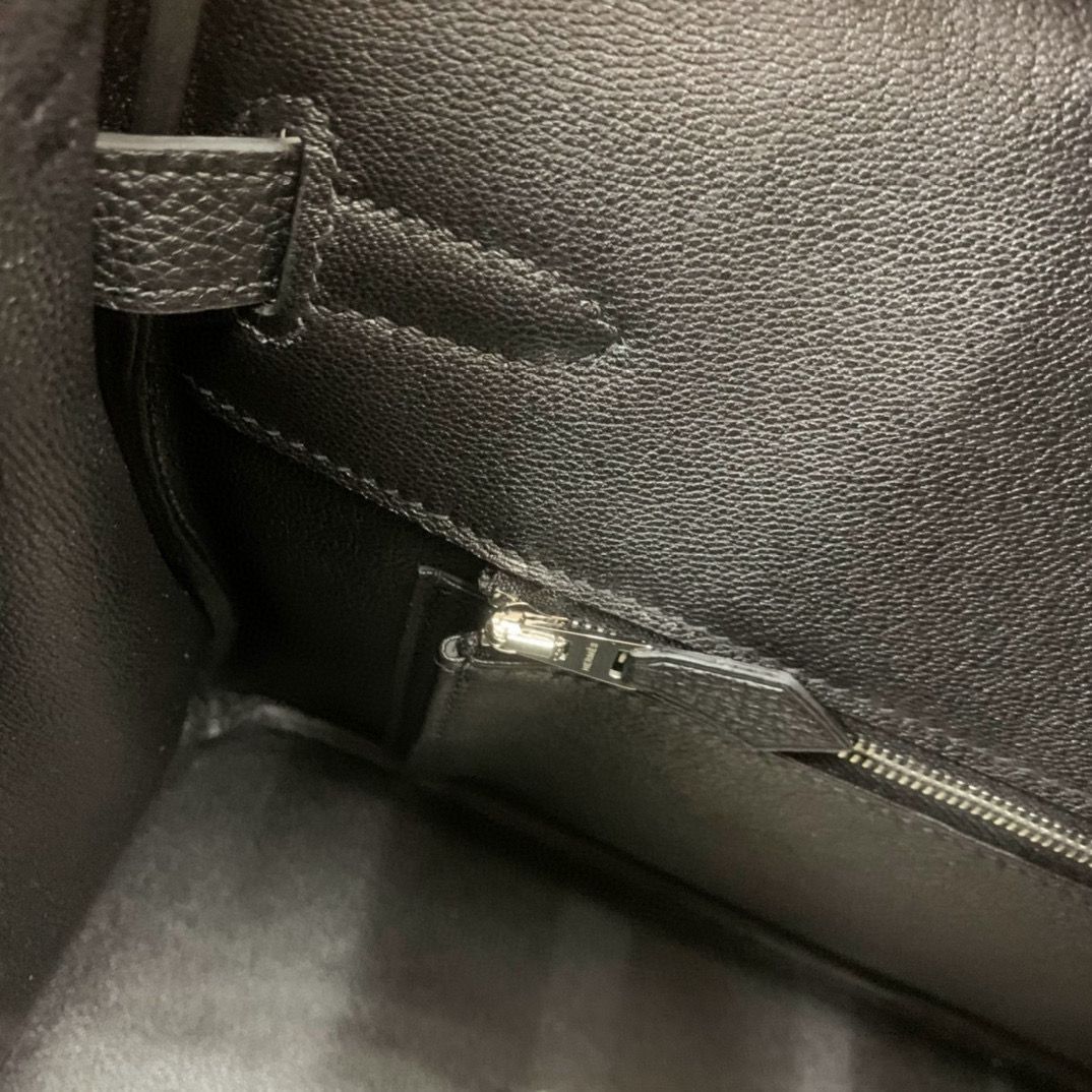 Hermes Original Togo Leather 30CM HB30O Black&Silver Hardware Hermes Original Togo Leather 30CM HB30O Black&Silver Hardware