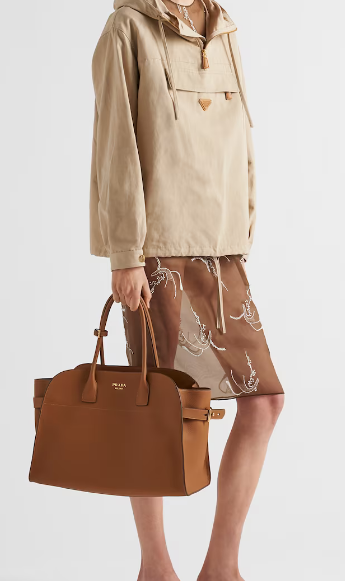 Prada Large leather tote bag with buckles 1BG508 Caramel Prada Large leather tote bag with buckles 1BG508 Caramel