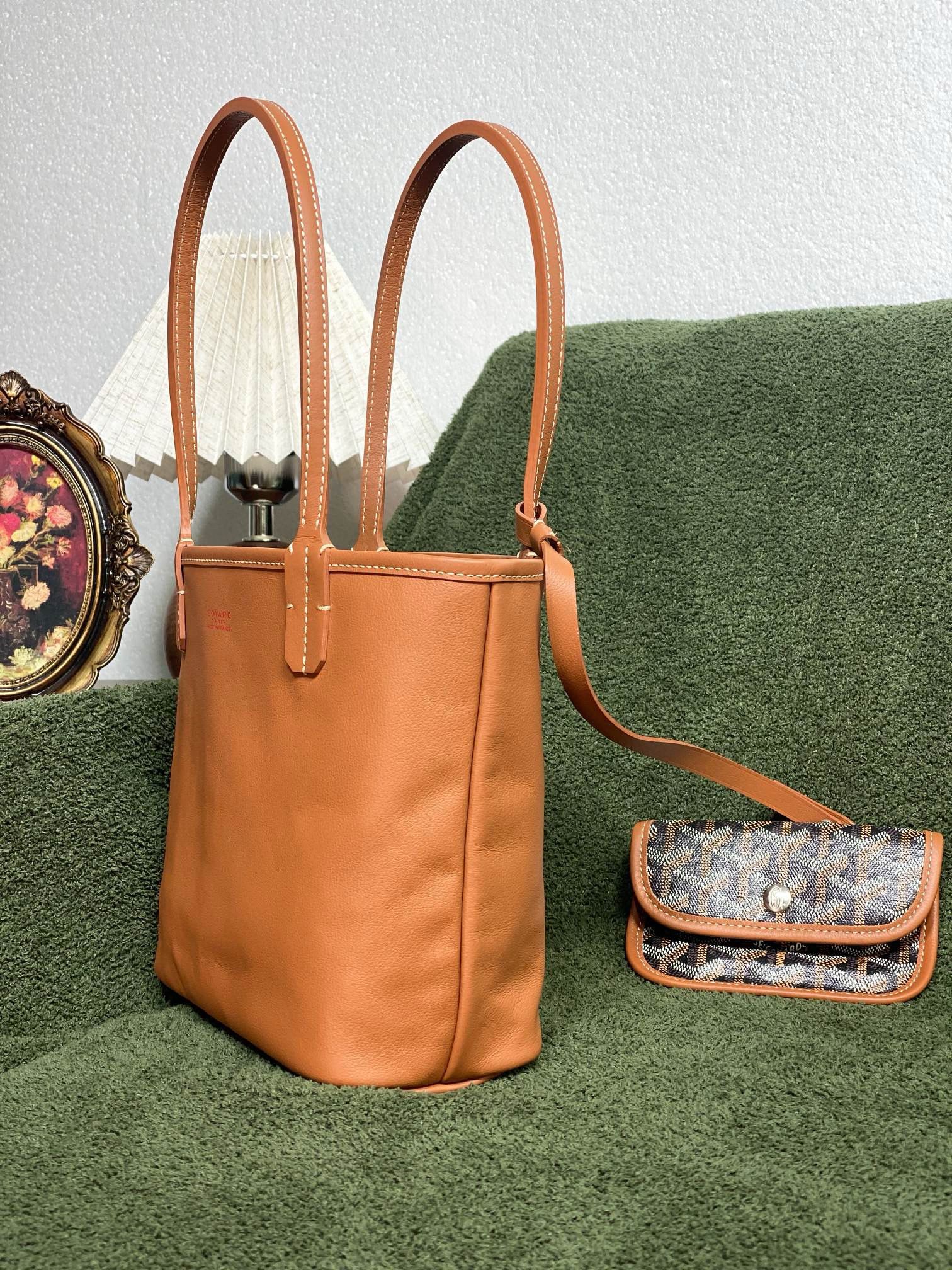 Goyard Anjou Mini Goyardine Original Leather Tote Bag 8006 Brown Goyard Anjou Mini Goyardine Original Leather Tote Bag 8006 Brown