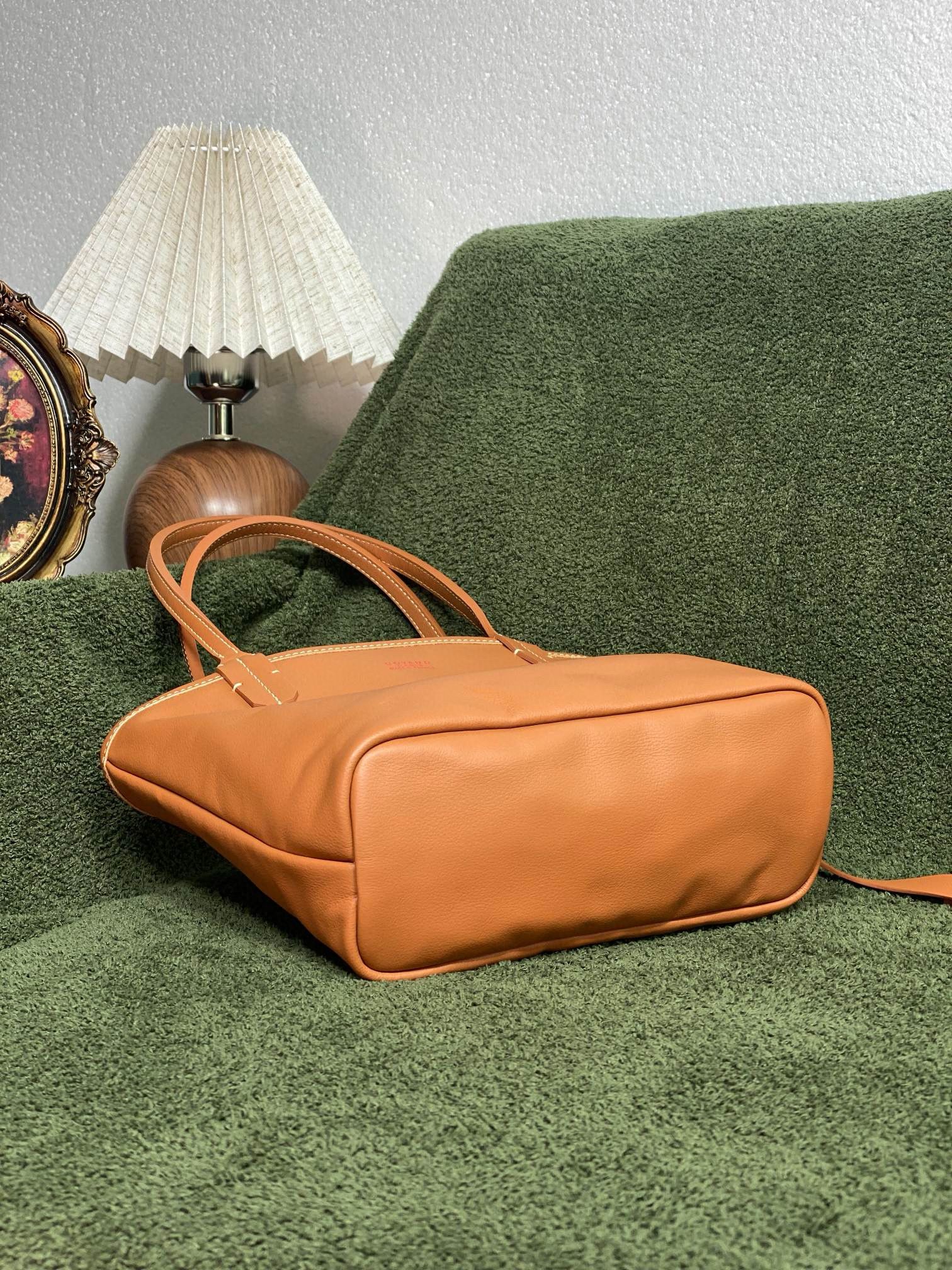 Goyard Anjou Mini Goyardine Original Leather Tote Bag 8006 Brown Goyard Anjou Mini Goyardine Original Leather Tote Bag 8006 Brown