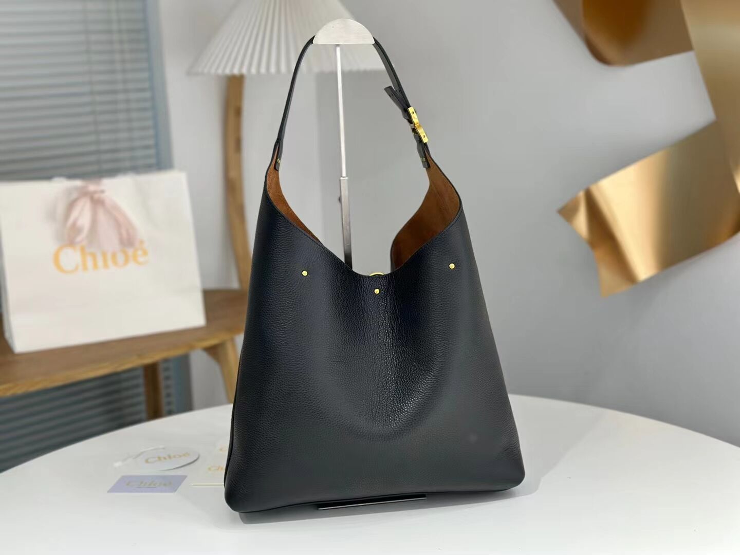 CHLOE leather shoulder bag CL224765 black CHLOE leather shoulder bag CL224765 black