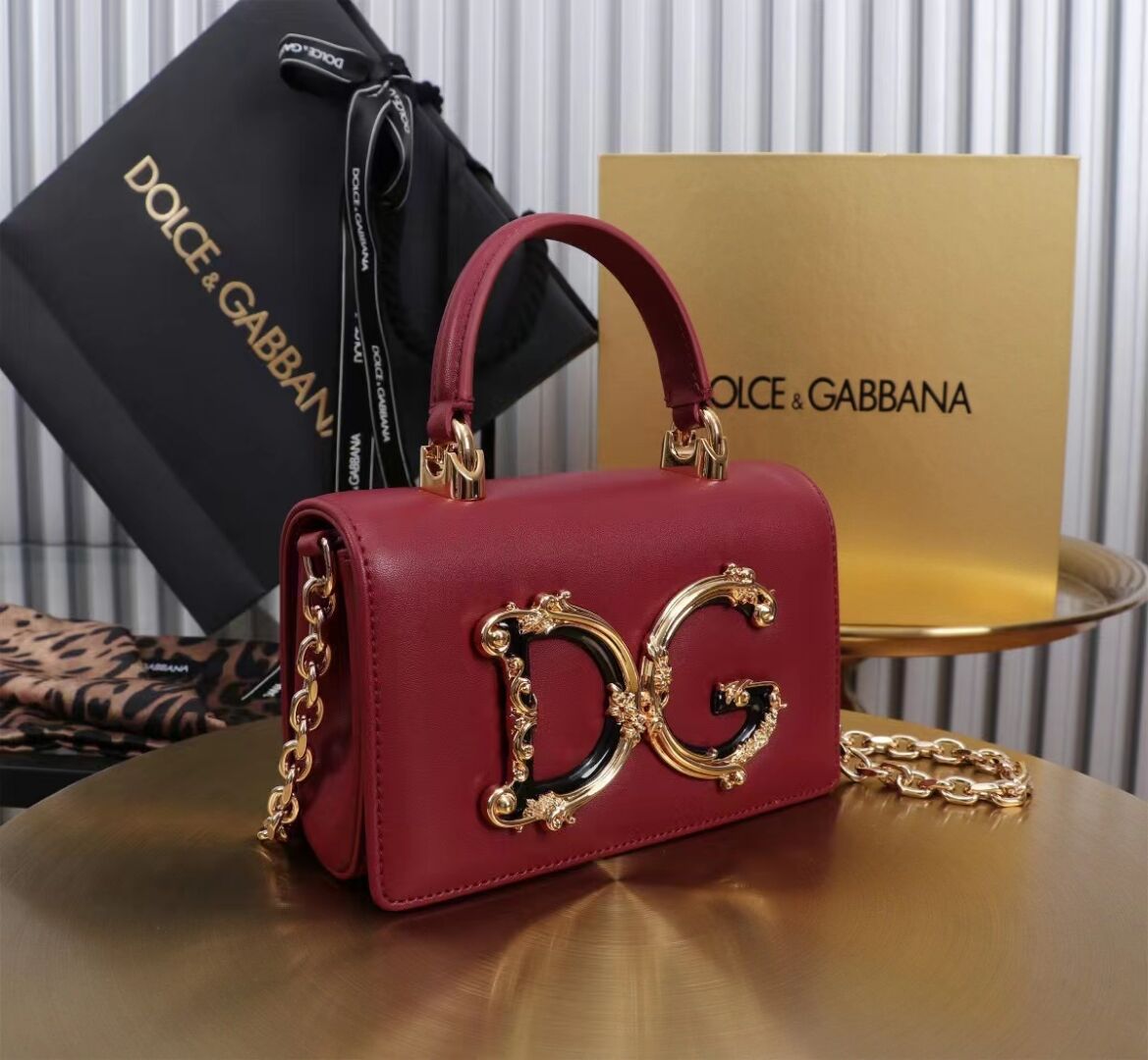 Dolce & Gabbana leather Shoulder Bag G6504 red Dolce & Gabbana leather Shoulder Bag G6504 red