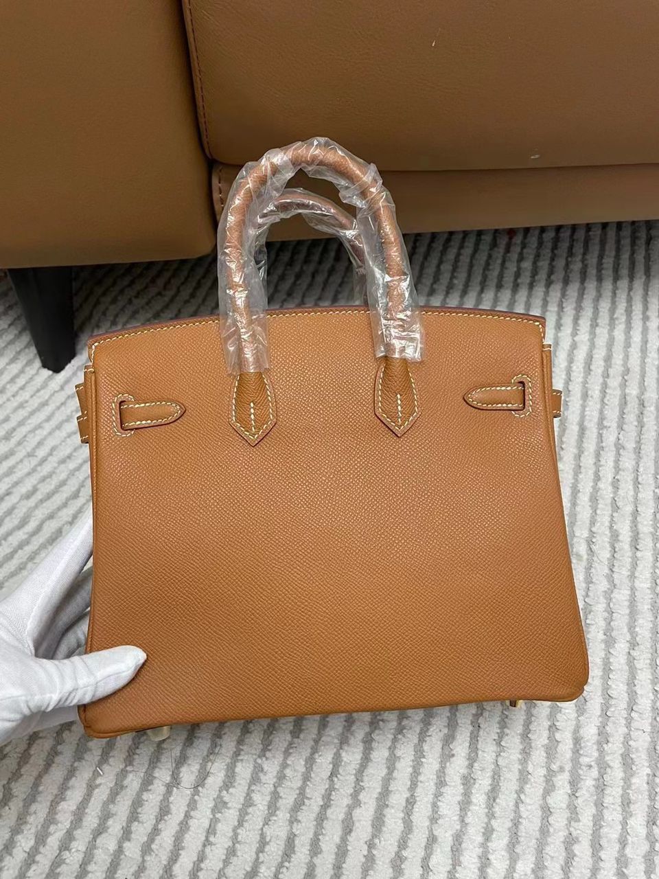 Hermes Birkin Original Epsom Leather Retourne 35CM Bag BK35 Brown Gold-Tone Hermes Birkin Original Epsom Leather Retourne 35CM Bag BK35 Brown Gold-Tone