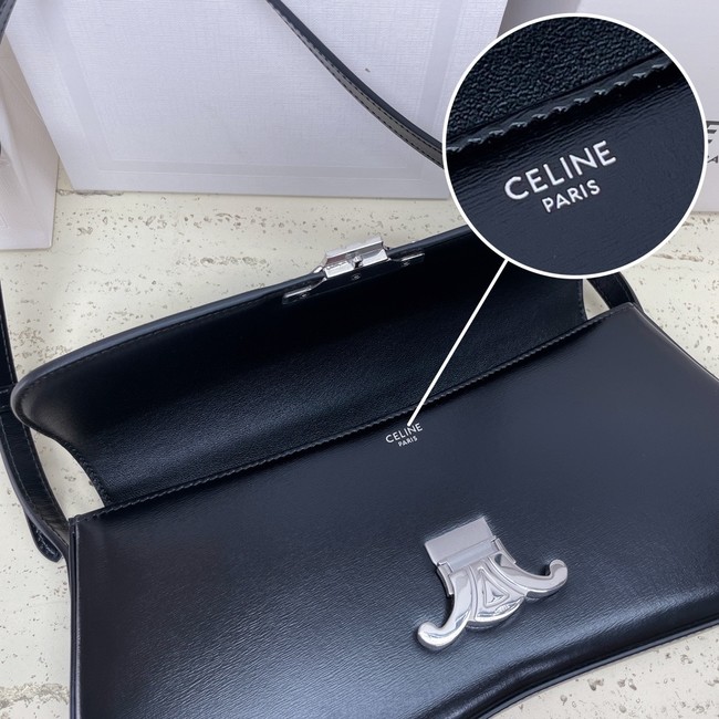 Celine MEDIUM CELINE LOLA BAG IN SHINY CALFSKIN 115533 BLACK