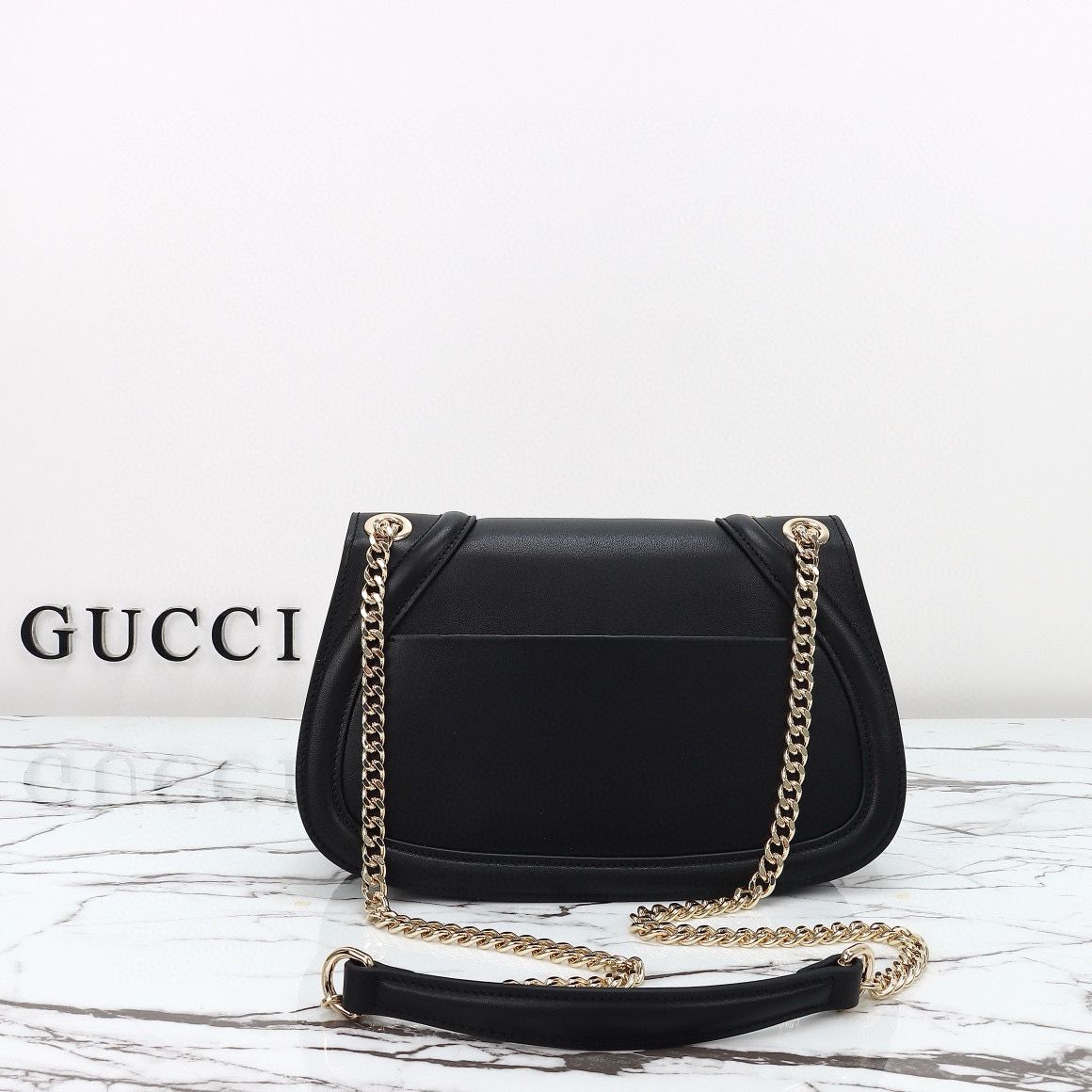 GUCCI BLONDIE SMALL SHOULDER Original Leather Bag 815715 black GUCCI BLONDIE SMALL SHOULDER Original Leather Bag 815715 black