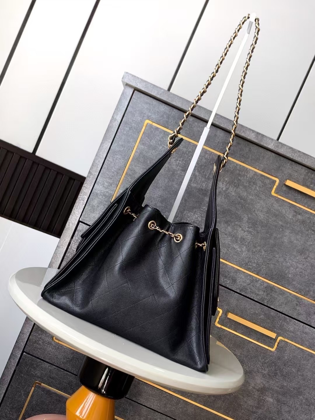 Chanel Grained Calfskin HOBO BAG AS5311 black