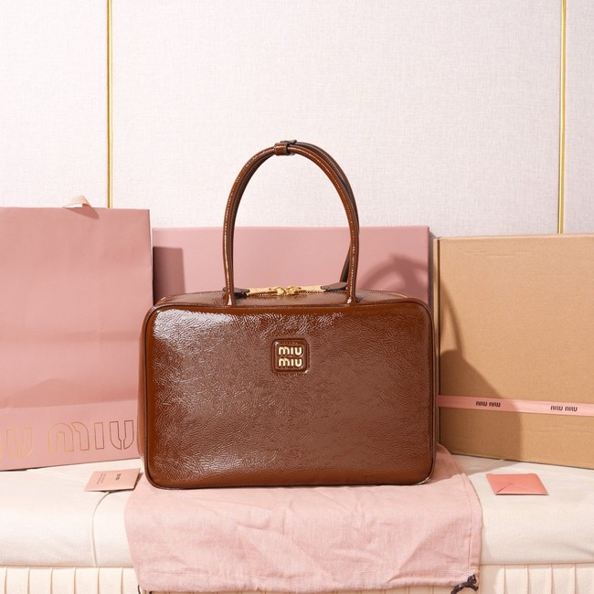 MIU MIU Leather Shoulder Bags 5BB117 Camel