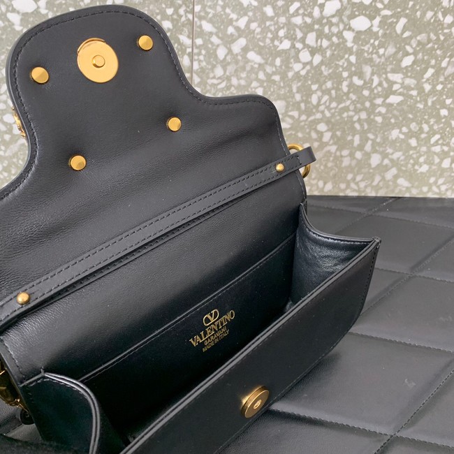 VALENTINO LOCO Small handbag in laminated calfskin WB0K53 black