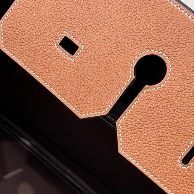 Hermes Birkin Tote Bag Original Togo Leather 6636 camel&coffce
