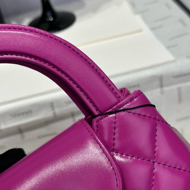 Chanel 23k Vintage Kelly Original Leather Top Handle Bag AS4416 purple