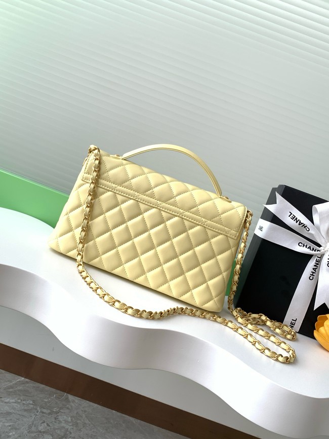 Chanel SMALL FLAP BAG WITH TOP HANDLE AS5356 LIGHT YELLOW