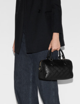 GUCCI GG EMBLEM MEDIUM BOSTON BAG 815255 black GUCCI GG EMBLEM MEDIUM BOSTON BAG 815255 black