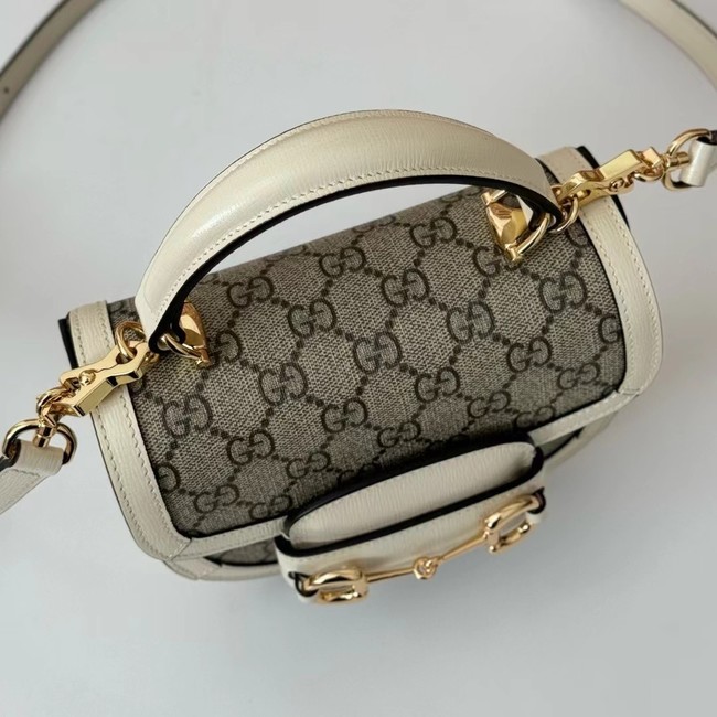GUCCI HORSEBIT 1955 MINI TOP HANDLE BAG 781387 white&Supreme canvas