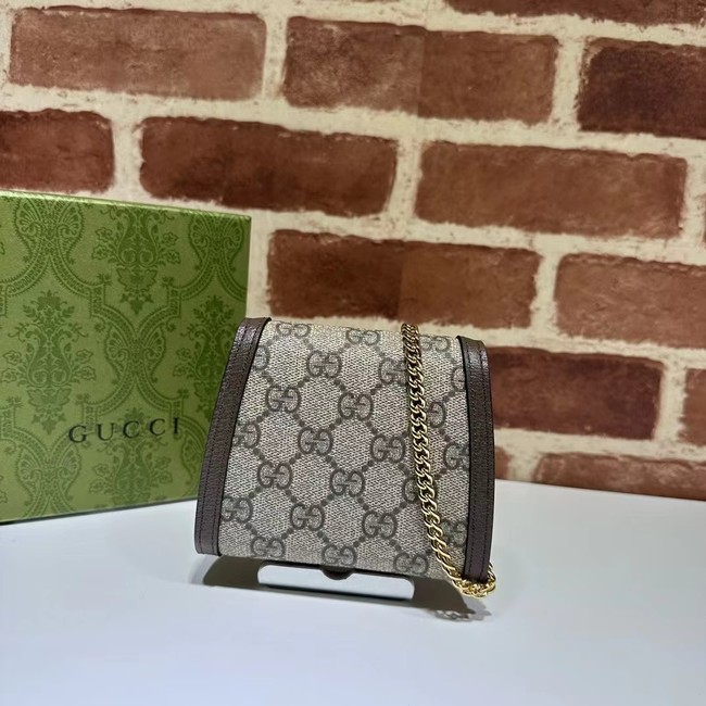 Gucci Blondie card case wallet GG Supreme canvas 725219 brown