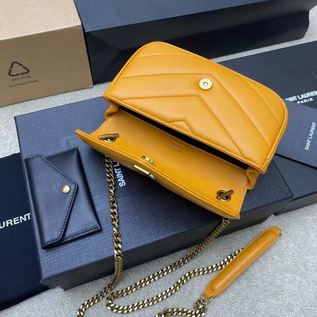 SAINT LAURENT LOULOU MINI IN LAMBSKIN 821749 yellow