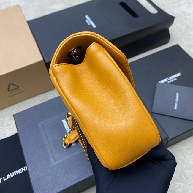 SAINT LAURENT LOULOU SMALL IN MATELASSE LAMBSKIN 801437 SUNFLOWER