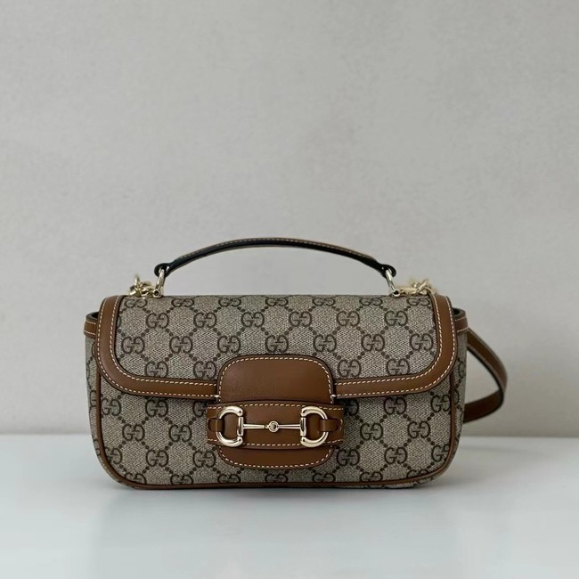 GUCCI HORSEBIT 1955 SOFT SMALL TOP HANDLE BAG 815206 brown