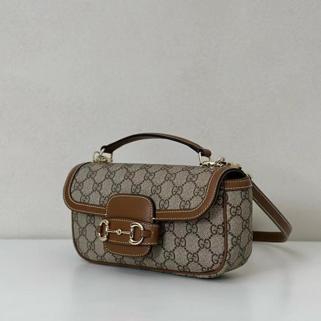 GUCCI HORSEBIT 1955 SOFT SMALL TOP HANDLE BAG 815206 brown