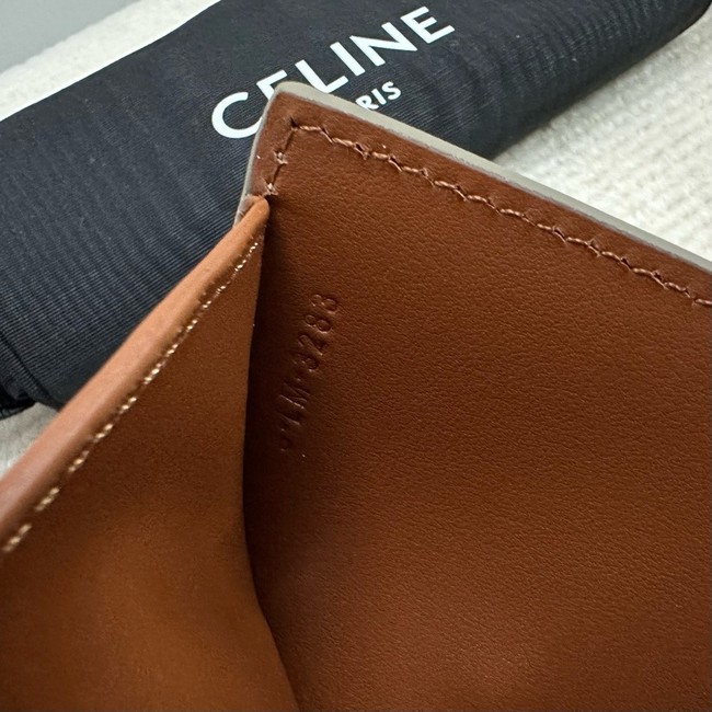Celine SMALL FLAP WALLET TRIOMPHE IN TRIOMPHE CANVAS 10D783 Off-white