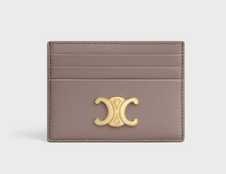 Celine CARD HOLDER TRIOMPHE IN SHINY CALFSKIN 10L833 PEBBLE