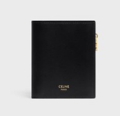 Celine COMPACT WALLET TRIOMPHE CHARMS IN GRAINED CALFSKIN 10M103 black Celine COMPACT WALLET TRIOMPHE CHARMS IN GRAINED CALFSKIN 10M103 black