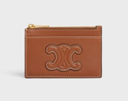 Celine ZIPPED CARD HOLDER IN SMOOTH LAMBSKIN 10K583 tan