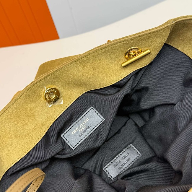 SAINT LAURENT JAMIE SHOPPING SMALL IN SUEDE 833948 GOLDEN LEAF