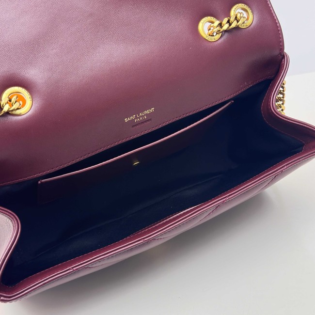 SAINT LAURENT LOULOU MEDIUM IN MATELASSE LAMBSKIN 801439 ROUGE CABERNET