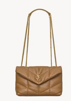 SAINT LAURENT TOY PUFFER IN LAMBSKIN 759337 DARK CORK